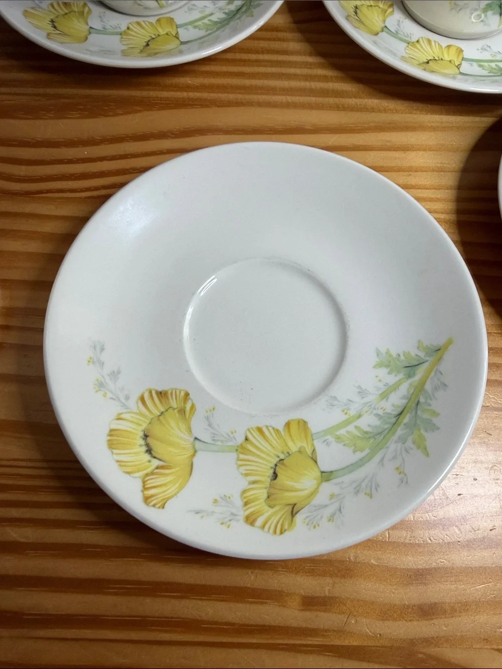 Vintage Noritake Craftone Buttercup 8769 Cups and Saucers Set of 5 Pairs